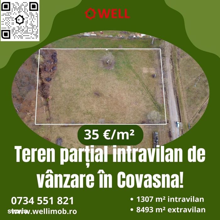 Teren parțial intravilan de vânzare în Covasna!