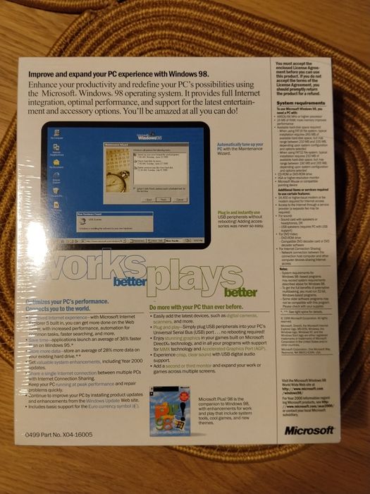 Windows 98 нов, неразопакован