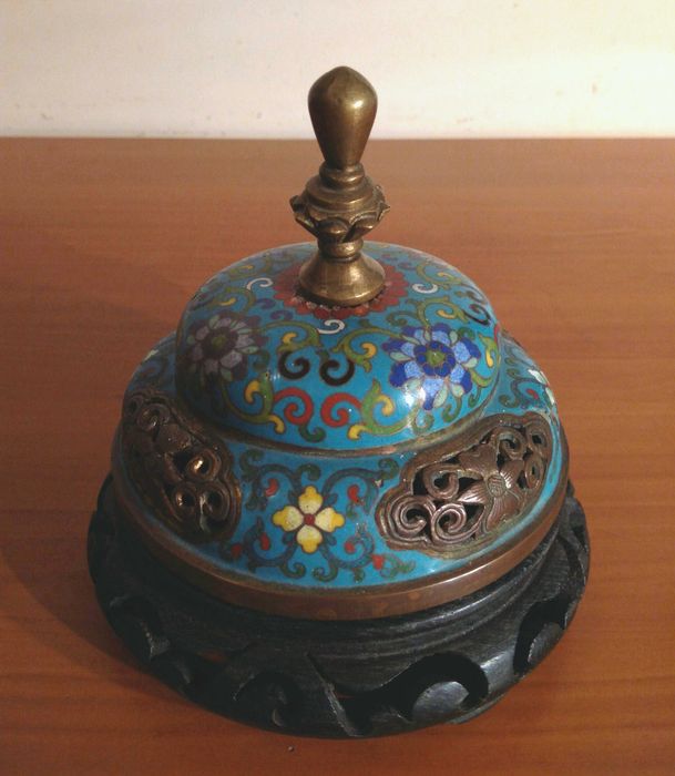 Vas asiatic imperial |bronz si email cloisonné| piesa veche si rara