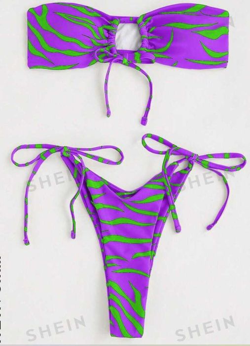 Нов! Бански лилаво и зелено