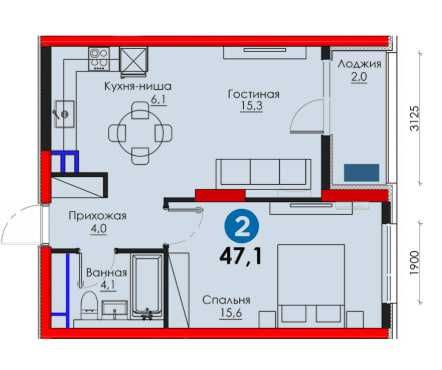 2-комн. Яшнабад. Скидка −15%. Ипотека от 6,6 млн. Агент бесплатно((XS)