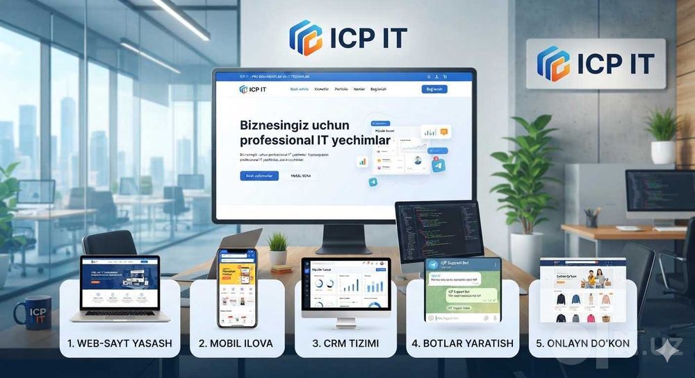 pro web-sayt, mobil ilova crm, bot, onlayn doʻkon yasash - icp it