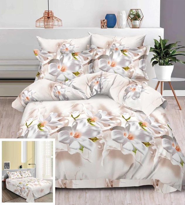 Lenjerie Pat 3D Shadow Sd005, Bumbac, 4 Piese, Fara Elastic, Imprimeu