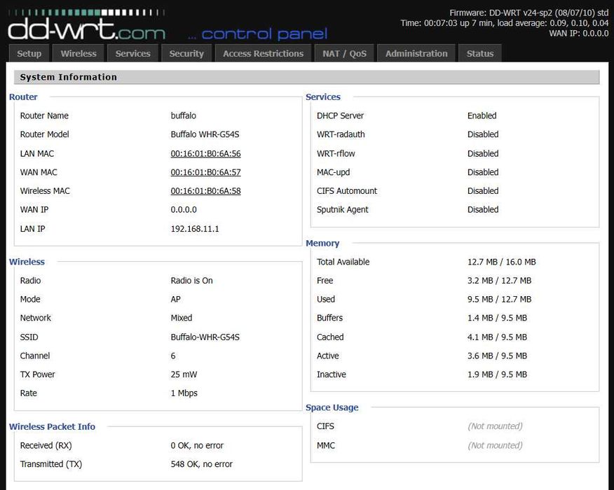 Buffalo 125Mbps Wireless рутер/аксес пойнт/бридж WHR-G54S с DD-WRT