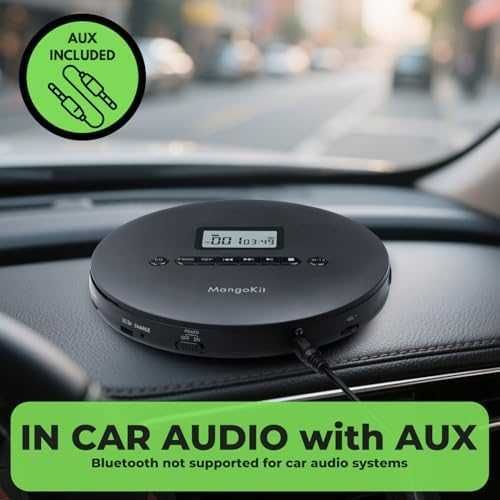 Нов Компактен CD/MP3 плейър с акумулатор и AUX за кола пътуване музика