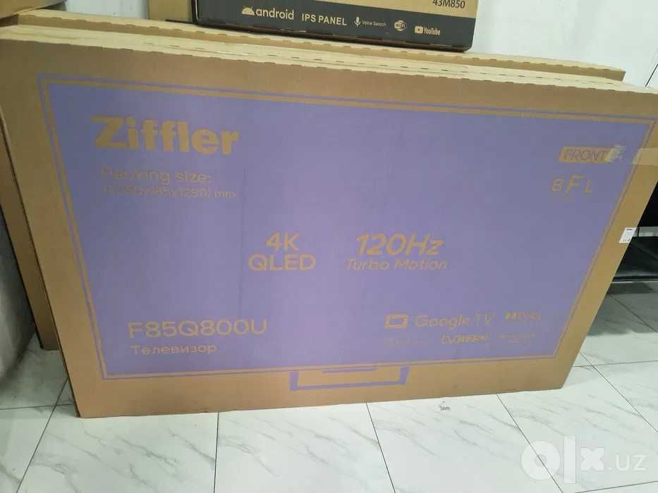 Телевизор Ziffler 65/75 QLED 4K Smart TV доставка прошивка бесплатно