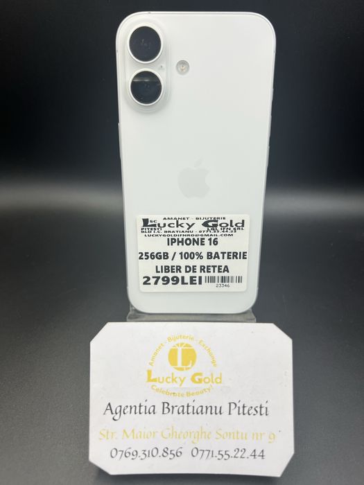 Iphone 16 256gb 100% baterie Liber de retea cod produs 23346