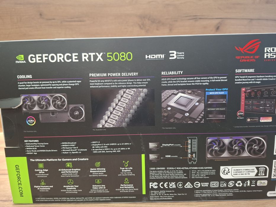 Видео карта ASUS ROG GeForce RTX 5080 16GB ASTRAL OC