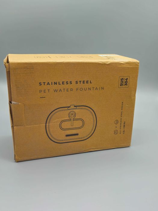 Хипоалергенен! Неръждаем фонтан за вода за домашни любимци 3.2L!Нов!