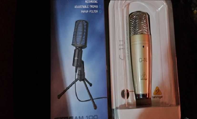 нов! микрофон за компютър uRage Stream 100, USB, Черен BEHRINGER C-1U