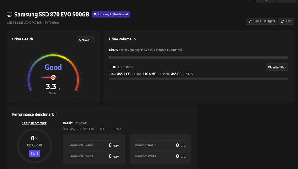Sata 500 gb samsung ssd