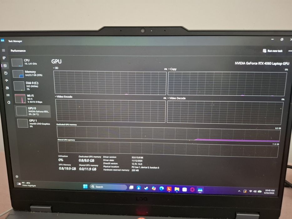 Laptop gaming Lenovo LOQ 15IRX9 | i7-13650HX | RTX 4060 | 24GB DDR5