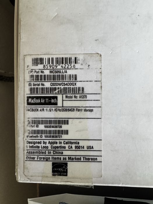 MacBook air 11, 2011
