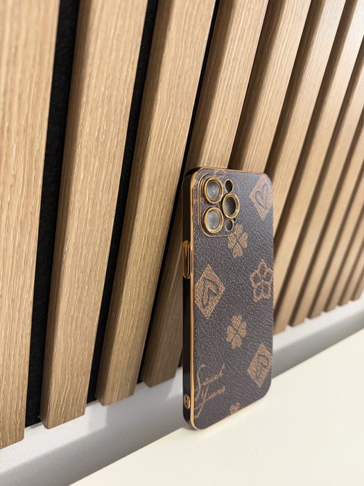 Husa carcasa iPhone 12 Pro Max de lux auriu maro - noua