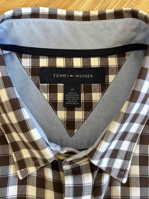Cămașă Tommy Hilfiger 100% bumbac – carouri maro/alb – mărimea M