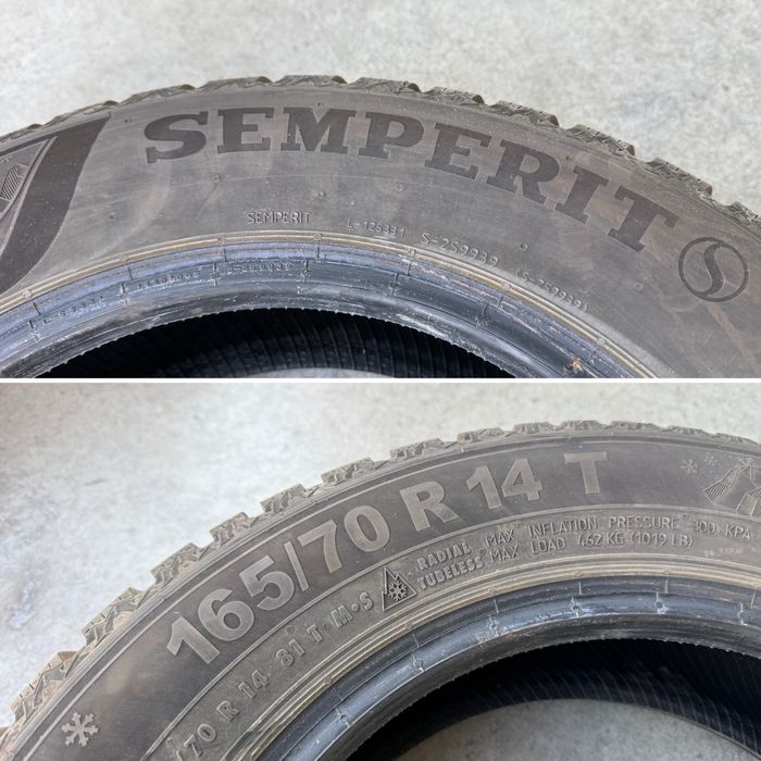 4бр. КАТО НОВИ Зимни Гуми 165/70R/14 -SEMPERIT- DOT:3525+4123- 8.2мм+6.1мм.