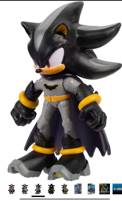 Нов DC x Sonic The Hedgehog alias Batman 6см оригинална екшън фигурка от Jakks Pacific, подвижна и детайлна, колекционерска опаковка-Sonic като Батман