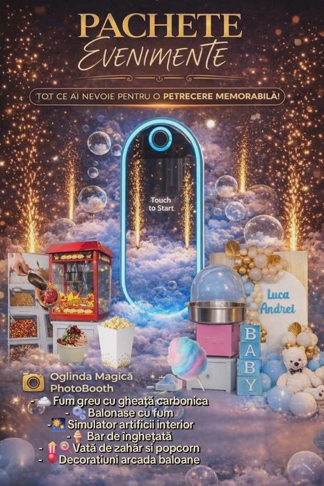 Oglinda Magica, Gheata carbonica,  Vata de zahar, Popcorn