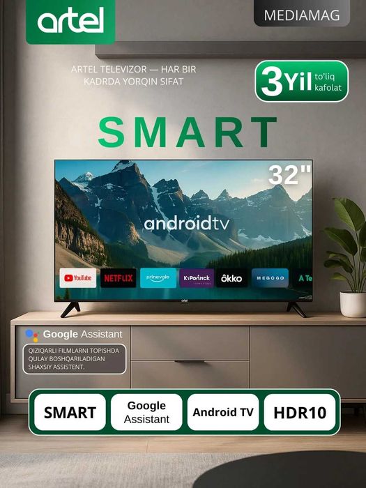ARTEL NEW 43NHCH001 Android TV без рамочный по низким ценам+Доставка!