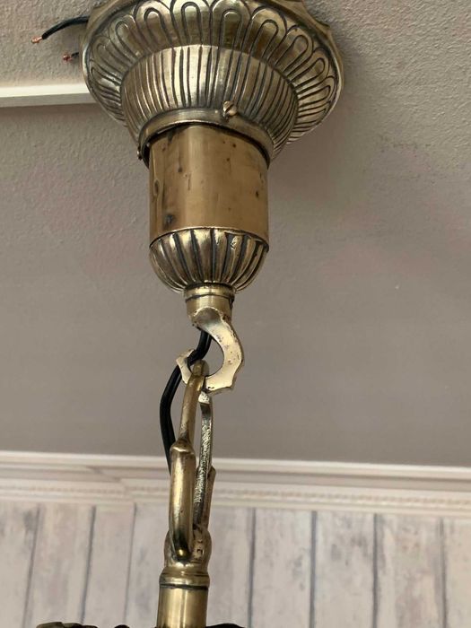 Lampă frumoasă din cupru, bronz, cu simboluri Bacchus. model deosebit,