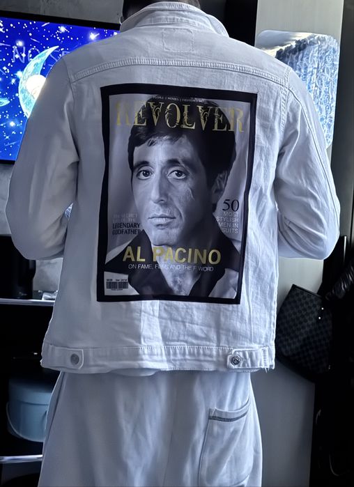 Jacheta de blugi alba scarface