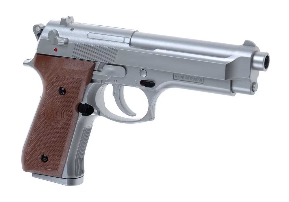 Pistol airsoft Beretta M9 silver spring KWC