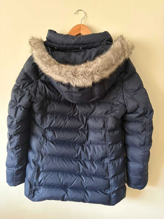 Зимно синьо пухено дамско яке Tommy Hilfiger