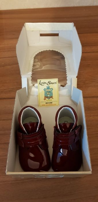 Pantofi Leon Shoes, visiniu, piele complet, mărimea 17, interior 10 cm