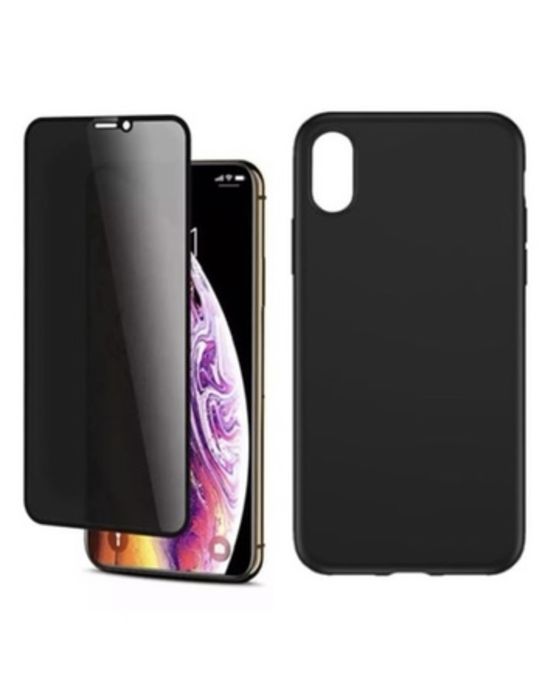 Iphone X XR XS MAX - Husa Tpu Soft Case + Folie Sticla Privacy 6D