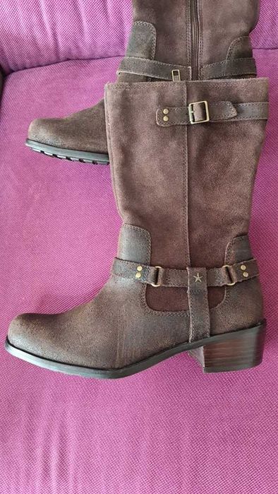 Ghete piele stil ciocate Wrangler de la UGG Cadie Western marimea 36,5