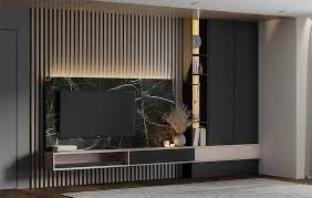 Современная ТВ зона из 3D / HD панелей под ключ в Ташкенте