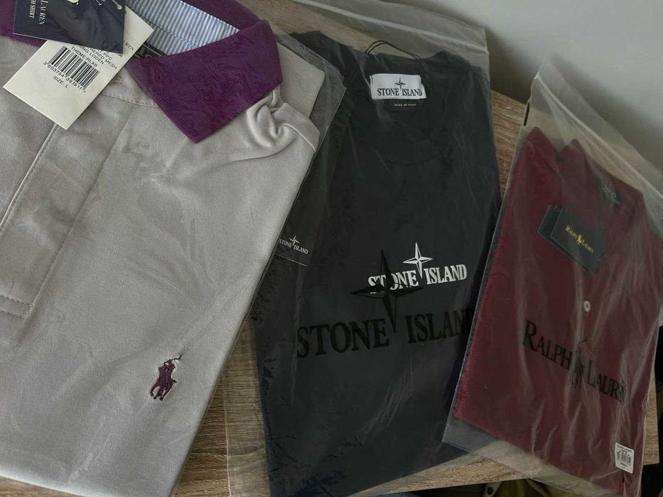 3бр нови оригинални тениски STONE ISLAND, RALPH LAUREN