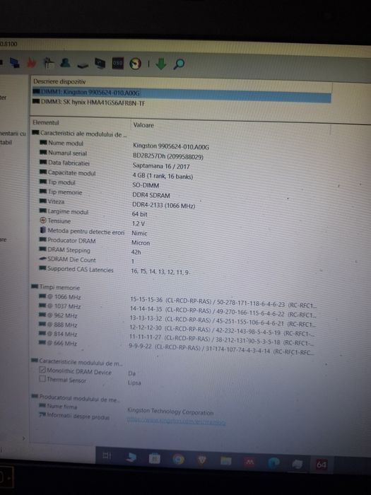 Ram ddr4 4gb Kingston 2133 mhz sodimm (laptop)