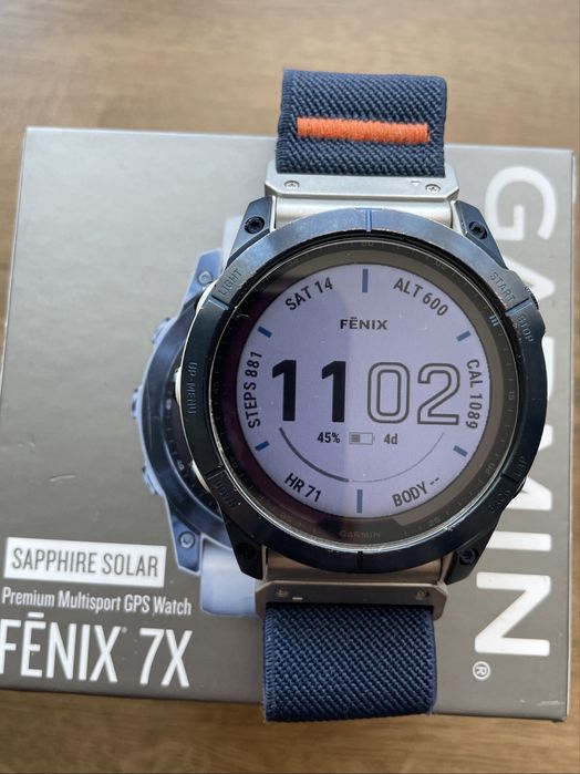 Garmin Fenix 7X  Sapphire  Mineral Blue Titanium Edition