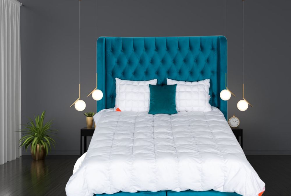 Pat tapitat cu somiere boxspring