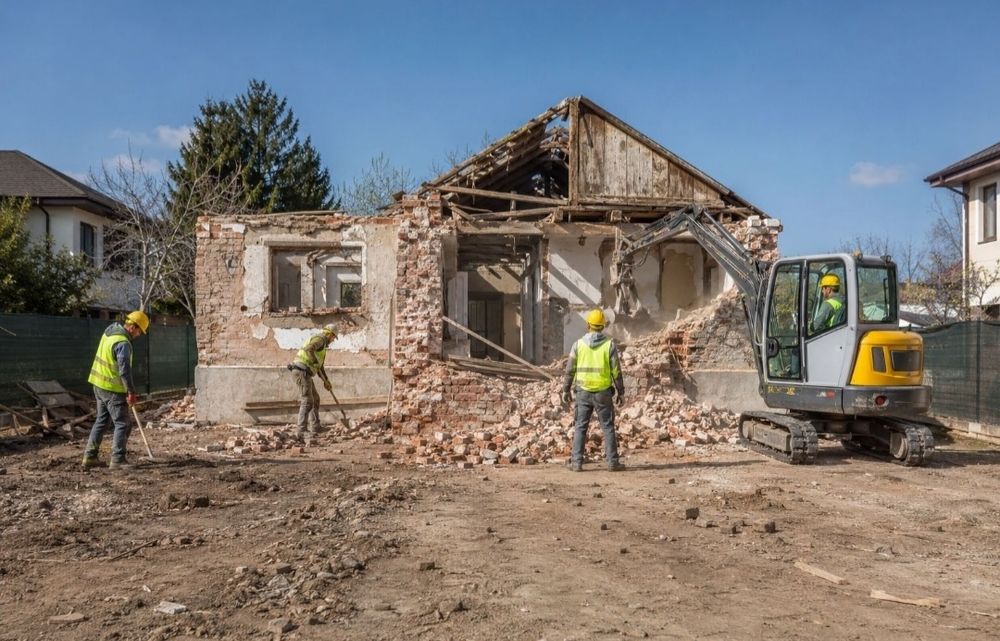 Demolări case vechi și eliberare teren