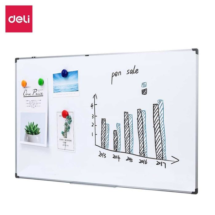 Доска белая, магнитная 120*240см, Deli