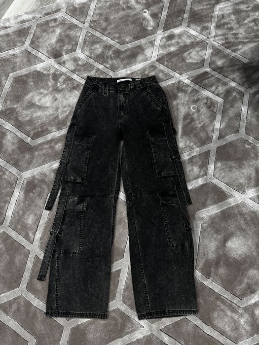 джинсы bershka  карго темно серые, женские