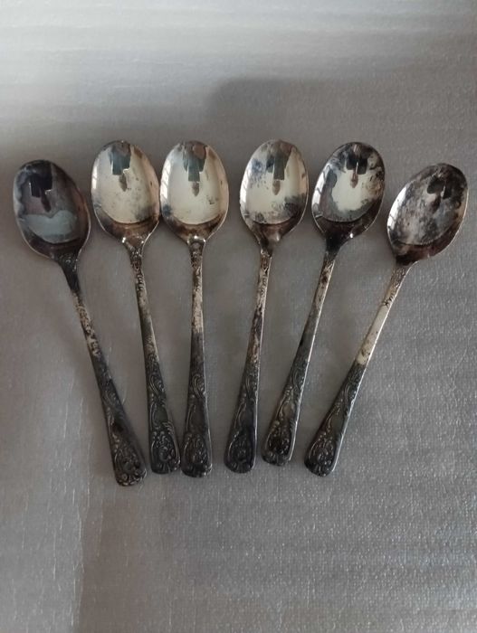 Чайные ложки посеребренный мельхиор