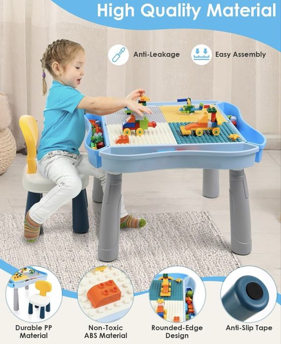 Детска многофункционална образователна маса от строителни блокове