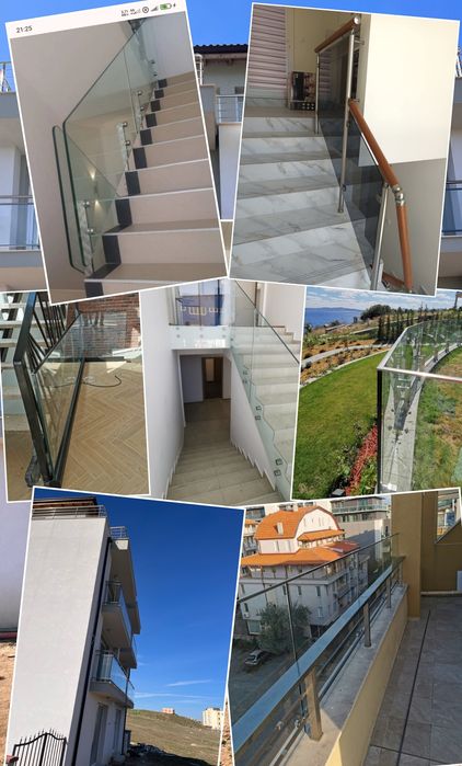 -Изработка и монтаж на алуминиеви и стъклени парапети,тенти и огради