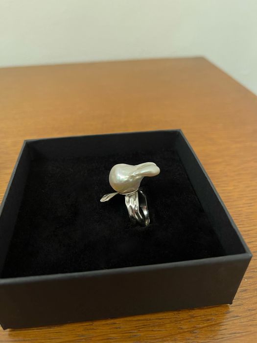 Inel 100% argint 925 cu perla imensa naturala baroque