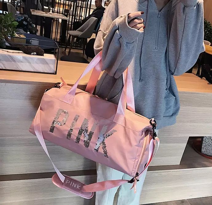Спортен сак Pink, gym bag, travel bag, чанта за фитнес