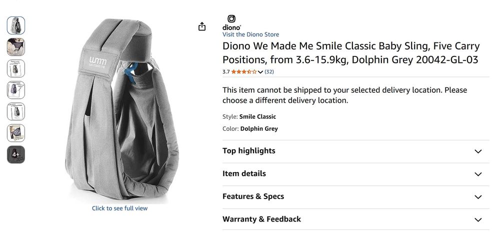 Бебешки слинг с 5 позиции за носене 0-24 месеца