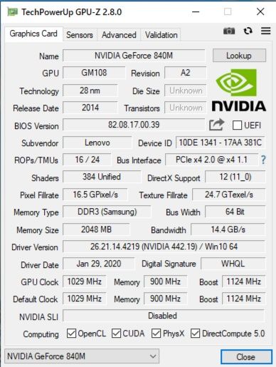 Noutbook LENOVA Core l.5