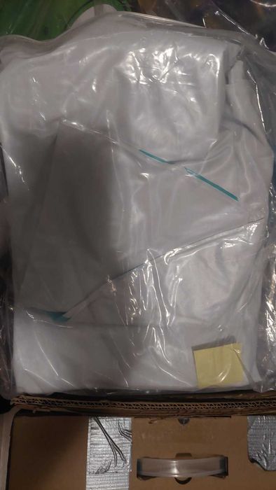 Надуваема водна седалка с гръб бяло синьо Ø 120 см