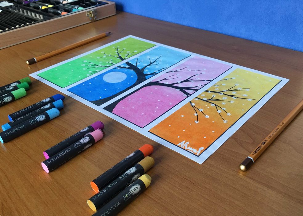 Картина маслени пастели 21х30 см