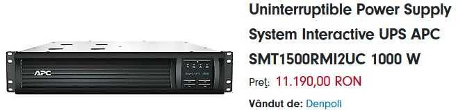 UPS APC 1500VA 10 variante, inclusiv NOI (SMC,SMT,SUA,RS) tower,1U,2U.