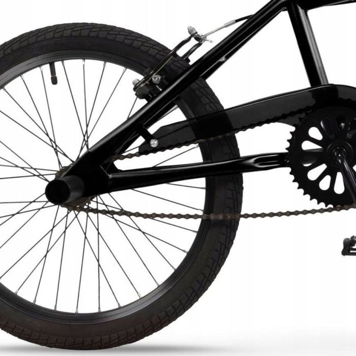 BMX велосипед TOIMSA Full Black 20” – Черен и червен freestyle BMX с 360° ротор и V-Brake