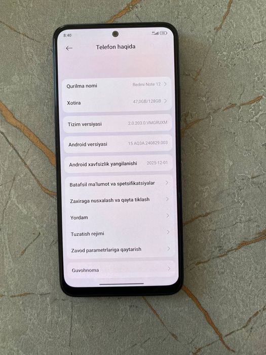 Redmi note 12 karobkasi bor